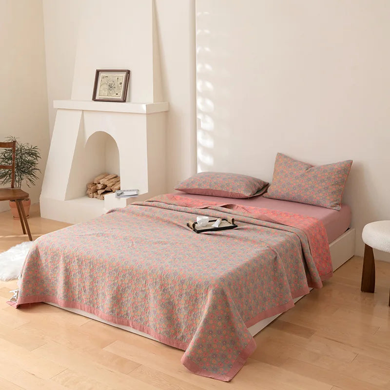 Decorative Bed Cover Blanket Ethnic Cotton Gauze Bedroom Bedspread On The Bed Double Quilts King Size Bed Comforters 220*240cm