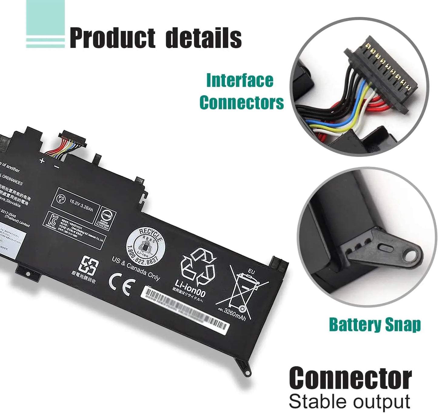 01AV432 01AV433 01AV434 00HW026 00HW027 Laptop Battery for Lenovo ThinkPad Yoga 260 370 X380 SB10K97589 SB10K97590 SB10K97591