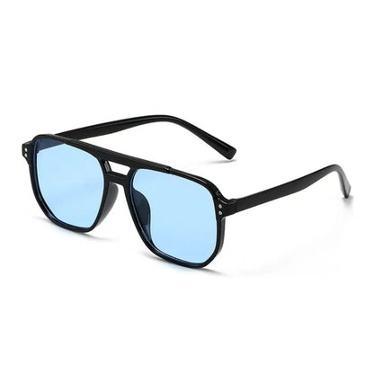 Punk Square Frame Sunglasses Anti-UV Beach Eye Protection Black Shades Glasses Travel Accessories Retro Sunglasses for women men