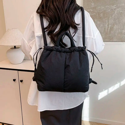 Backpack Women 2025 Fashion Simple Soft Solid Shoulder Bags Handbag Office Lady Girls Backpack