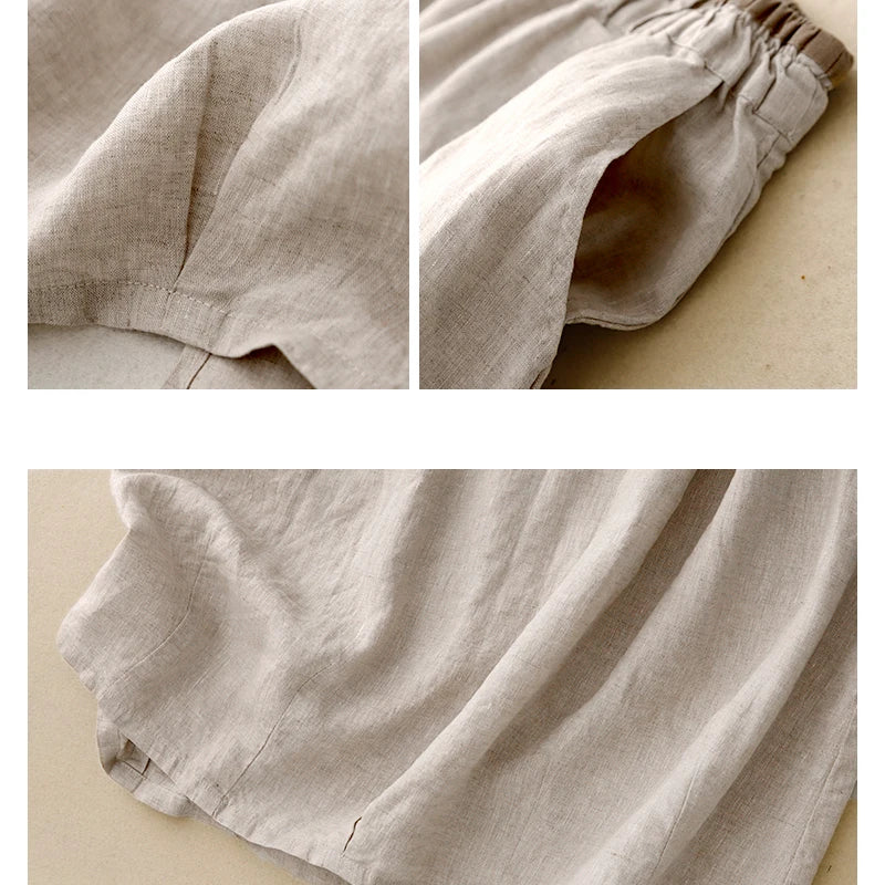 Linen Skirt Women's Spring and Summer New Korean Style Fashionable Artistic Elegant Chic All-match High Waist A- Line Skirt