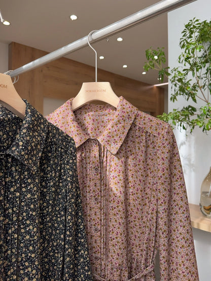 Nok Xiaola Authentic Winter 2025 Floral Print Velvet Dr Island Home Poster Sle A-Line Skirt Korean Sle Commute Dr