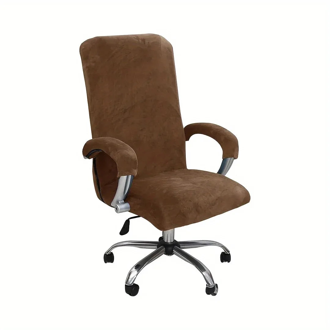 3Pcs/set Office with Armrest Gaming Chair Cover, Velvet Thickened Non-slip Waterproof, Removable Computer Chair Cover