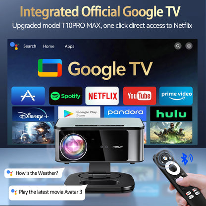 2026 HORLAT 45000 Lumens 4K Ultra HD Projector TOF Focus Android 14 WiFi 6 1080P Full HD Daylight Home Theater Movie Projector