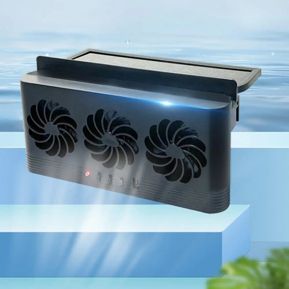 Upgrade Solar Powered Fan Car Cooler Front/Rear USB Charging Window Radiator Exhaust Fan Auto Air Vent Fan Ventilation Radiator