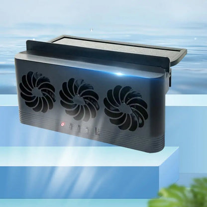 Upgrade Solar Powered Fan Car Cooler Front/Rear USB Charging Window Radiator Exhaust Fan Auto Air Vent Fan Ventilation Radiator
