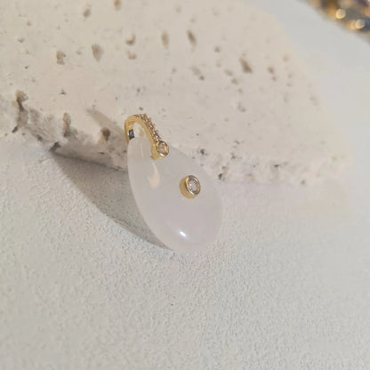 1pc Natural Stone Pendant Water Drop Shape Amethyst Tiger Eye Charms Fit DIY Accessries Jewelry Making
