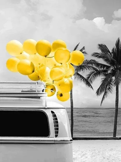 Black and White Europe Landscape Picture Home Decor Nordic Canvas Painting Wall Art Yellow Scenery Posters for Living Room Decor