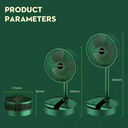 Portable Desktop USB Fan - Folding Retractable Mute USB Charging Mini Electric Fan for Office Dormitory Home Car One WORLDKPI