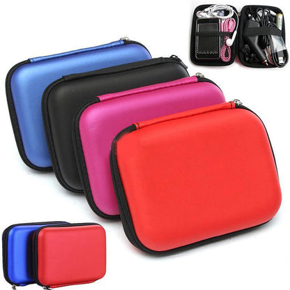 Case Cover for 2.5'' HDD Hard Disk Portable Small Storage Case Zipper Carrying Pouch Bag Box for Earphone Headphone Date Cable