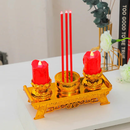 LED Candle Lights, Prayer Candles For Temples And Buddhist Halls, Smokeless Swinging Wick Simulation Candles