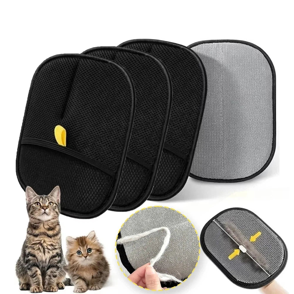 Pet Hair Cleaning Removal Gloves Pet Double-sided Grooming Glove Reusable Tool Sofa Carpets Cat Dog Hair Cleaning Tools 1~4pcs
