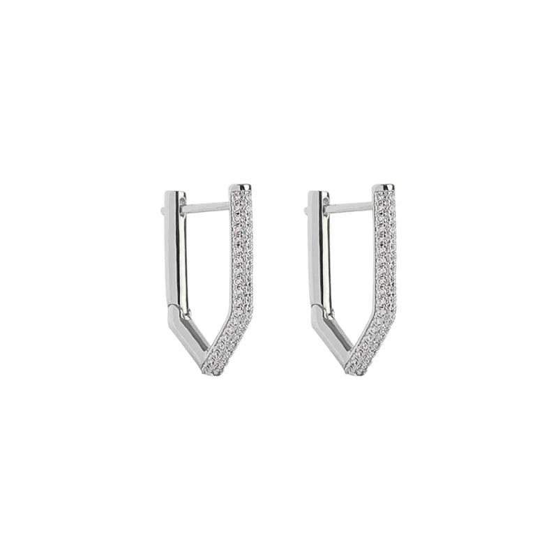 TIANDE Gold Color Classic Punk Hoop Earrings for Women Zircon Smooth Piercing Huggies Earrings 2024 Fashion Jewelry