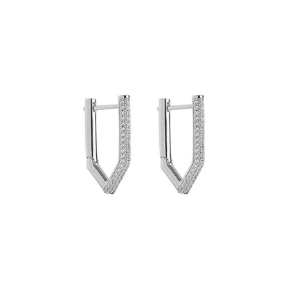 TIANDE Gold Color Classic Punk Hoop Earrings for Women Zircon Smooth Piercing Huggies Earrings 2024 Fashion Jewelry