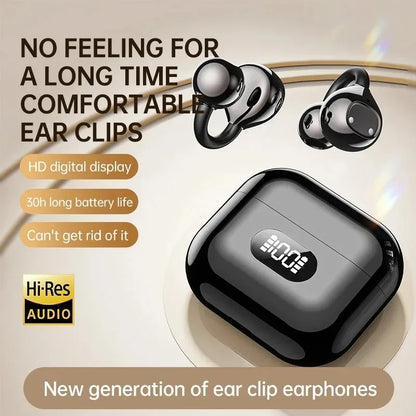 Ear Clip Style Open Ear Earbuds Wireless Bluetooth Stereo Audio Clear HD Calls Touch Controlled Portable Headphones for Sports