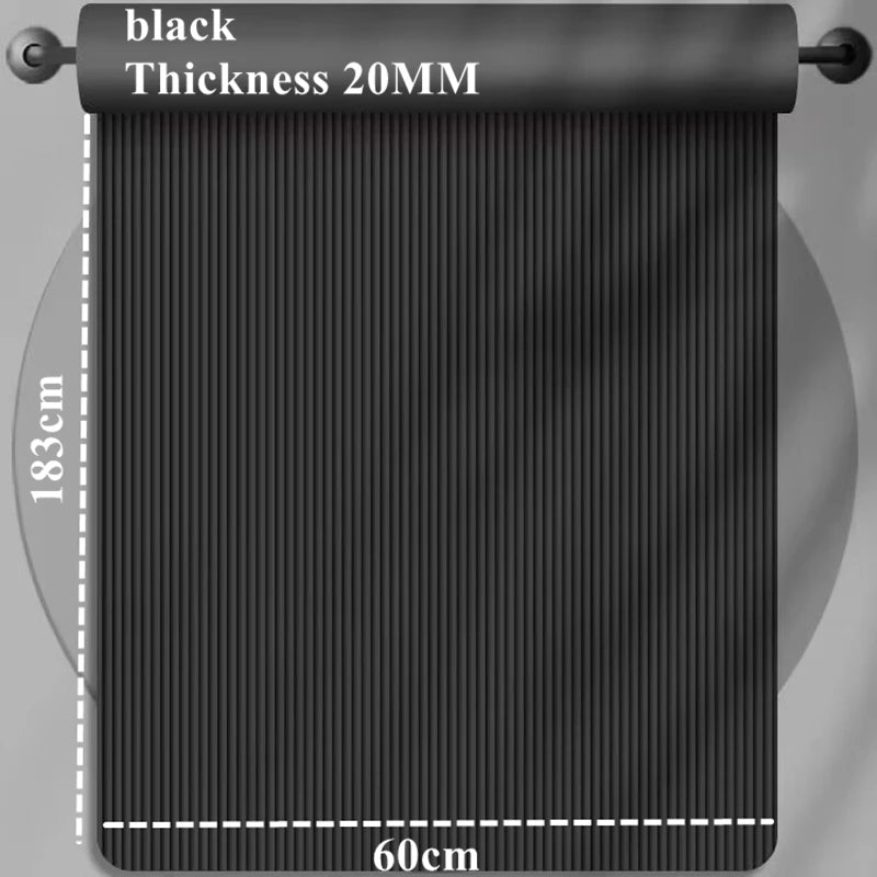 183x60cm Fitness 20mm Thick Workout Yoga Mat Indoor Pilates Noise Reduction Yoga Mat Moisture-proof Non-Slip Durable Exercise