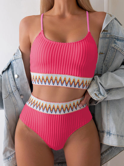 Sexy Solid Yellow Bikini 2024 Mujer High Cut Pleate Women's Swimsuit Separate Beach Bathing Suit High Waist Swimwear Biquini New