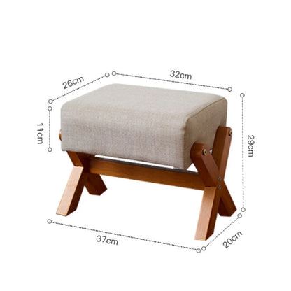 Solid Wood Sofa Stool Rubberwood Household Shoe Changing Stool Children's Living Room Seats Minimalist Style Quality Furniture