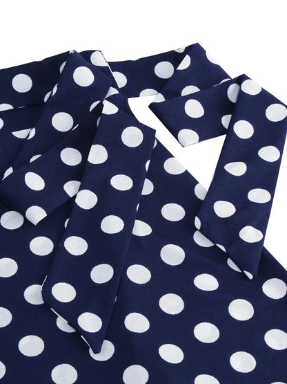 Tonval High Waist Polka Dot Belted A-Line Flare Skirt for Women 2025 Spring Summer 50s Clothes Pinup Vintage Swing Skirts