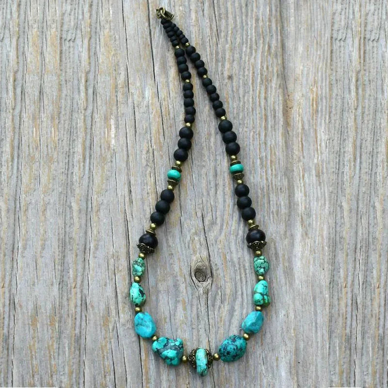 turquoise necklace for men / bohemian necklace / Turquoise gemstone necklace / jewelery for men / cool necklace for men
