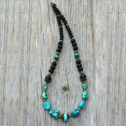 turquoise necklace for men / bohemian necklace / Turquoise gemstone necklace / jewelery for men / cool necklace for men