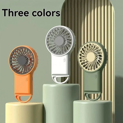 Portable Handheld Fan with Concealed Stand USB Rechargeable 3 Speeds Adjustable Cooling Fan for Home Office Outdoor Travel Use