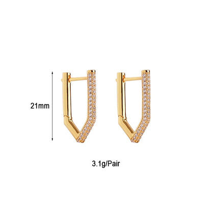 TIANDE Gold Color Classic Punk Hoop Earrings for Women Zircon Smooth Piercing Huggies Earrings 2024 Fashion Jewelry