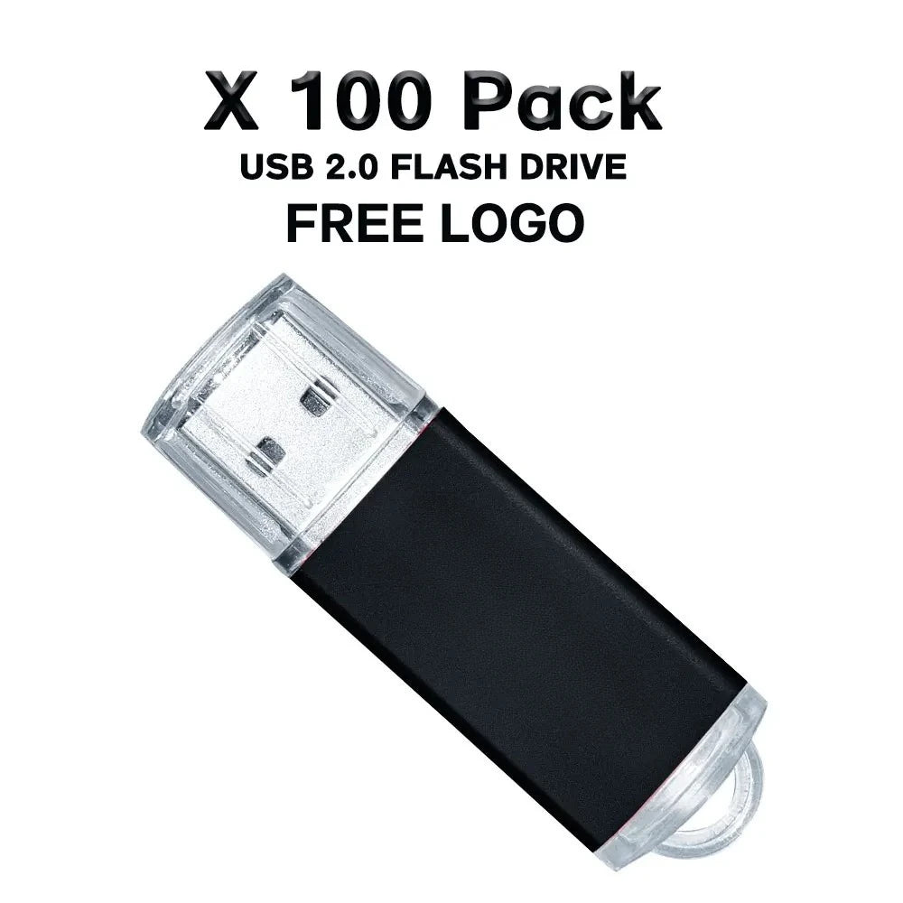 100Pcs/lot USB 2.0 Flash Drive 4GB 8GB Pen Drive 128M Usb Sticks 1GB 2G Pendrives 16GB Memory Flash 32GB U Disk Free Custom Logo