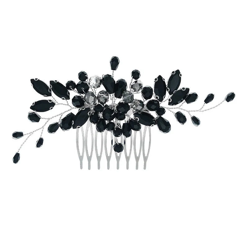 Dark Style Bridal Hair Comb Black Series Wedding Headpiece Hair Accessories Fashionable Holiday Halloween Party Gifts For Women