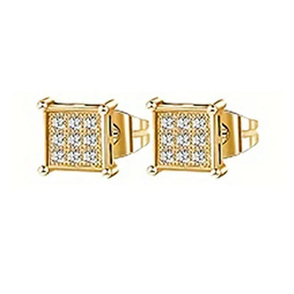 21 pairs of men's stainless steel earrings, circular CZ earrings, hypoallergenic earrings, unisex perforated earrings