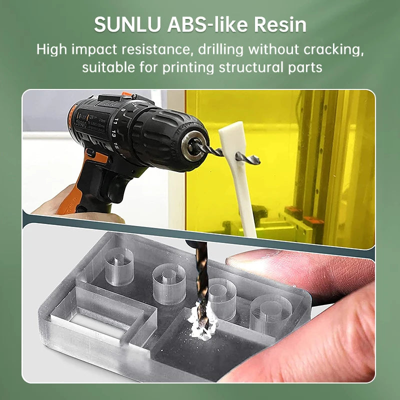 SUNLU UV ABS Like Resin 405nm 2KG 1KG/ Bottle Low Odor And Low Shrinkage For LCD 3D Printer Printing Material 3D Printing