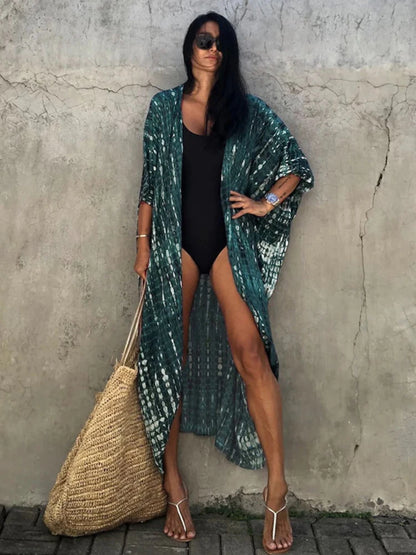 Bikini Cover Ups for Swimwear Women Printed Beach Kimono Self Belted Loose Wrap Beachwear Bathing Suit Dropshipping 22 Colors