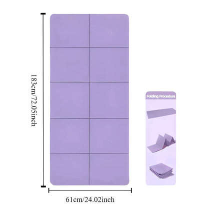 Foldable Yoga Mat Mute  Eco Friendly Folding Travel Fitness Exercise Double Sided Non-Slip For Pilates & Floor Workouts Dance