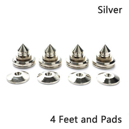 4 PCS 30*27mm speakers Stand Feet Foot Pad Pure copper silver loudspeaker box Spikes Cone Floor Foot Nail M28*26