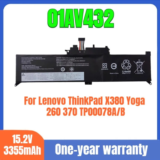01AV432 Lenovo notebook original battery for Lenovo ThinkPad X380 Yoga 260 370 TP00078A/B lithium-ion battery
