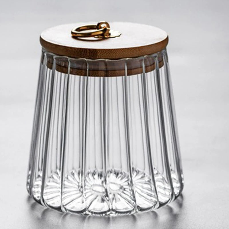 Food Container Glass Jar with Sealed Lid Storage Jar Grains Cookie Coffee Tea Candy Storage Bottle Jars Kitchen Storage Canister