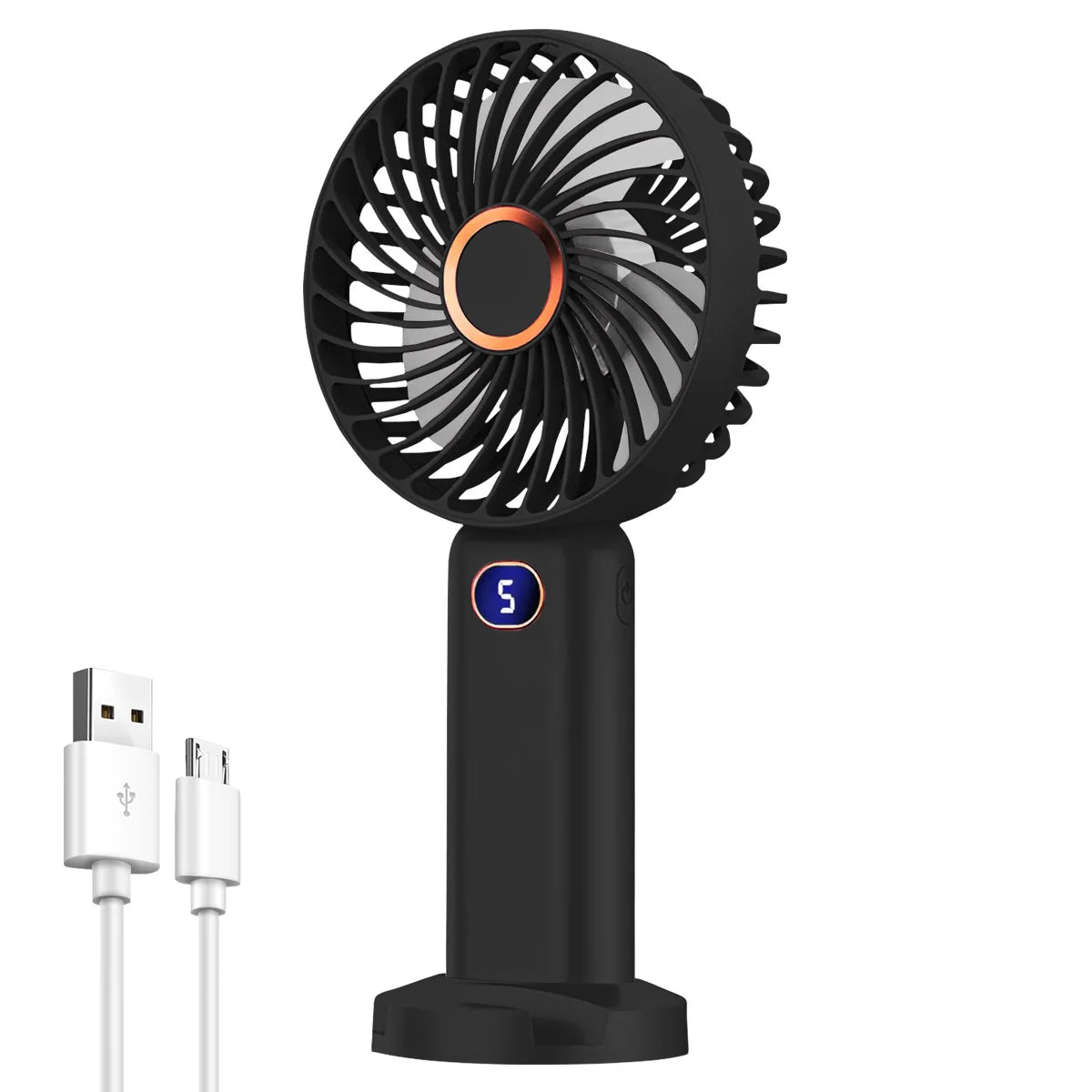 Portable Handheld Fan, Electric Fan with Digital Display, Handheld/neck Hanging/desktop Fan, Eyelash Fan, Makeup Fan