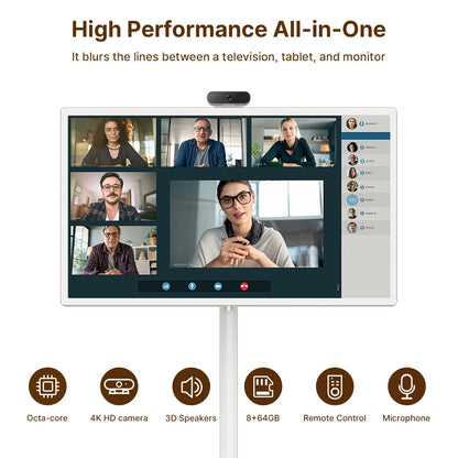 Smart Home Fitness Entertainment Movable Charging Screen Built-In Dual Speaker High-Definition Camera Smart Interactive Displays
