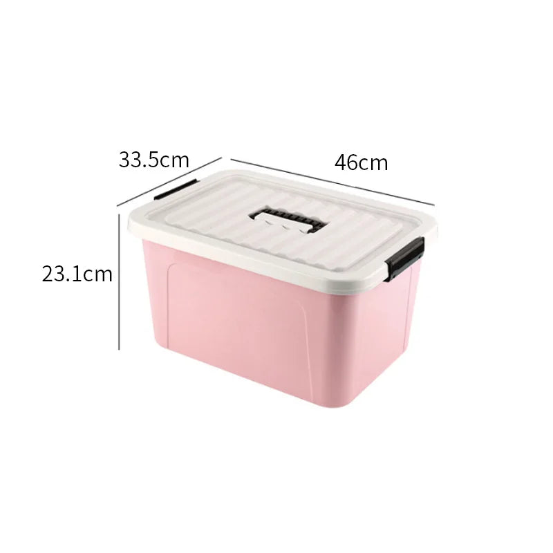 Plastic Storage Box with Cover Clothing Toy Organizer Baskets Multi-Purpose Colorful Stackable Containers Storage Bins Baskets