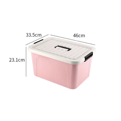 Plastic Storage Box with Cover Clothing Toy Organizer Baskets Multi-Purpose Colorful Stackable Containers Storage Bins Baskets