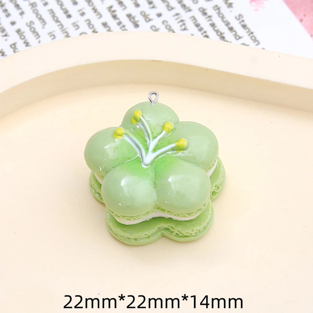 10PCS Shiny Cherry Blossom Cake Series Flat Back Charms For Earrings Bracelet Hairpin DIY Jewelry Pendants Decoration Accessorie