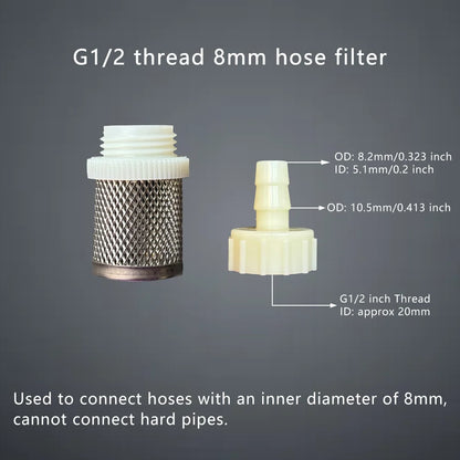 1 Set Hose Stainless Steel Filter 6mm 8mm 10mm 12mm 16mm 20mm for Fish Tank Aquarium Garden