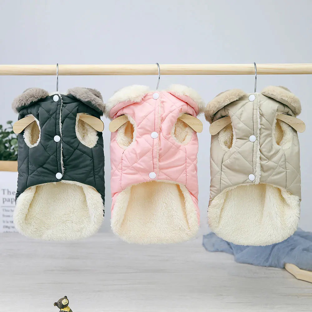 Winter Warm Pet Dog Jacket Clothes Pink Cute Small Medium Dogs Clothing Pet Puppy Cat Outfits French Bulldog Coat Vest Chihuahua