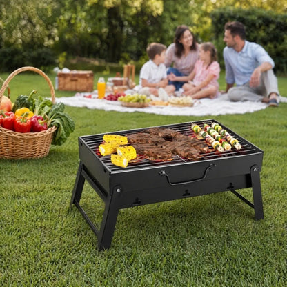 Portable Thickened BBQ Stove Small Easy to Carry Camping Folding Carbon Grill Space-saving Durable Outdoor Barbecue Grill Beach