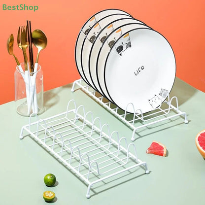 ★★★Dish Storage Racks Kitchen Bowl Plates Drainer Rack Tabletop Storage Holder Metal Tray Stand