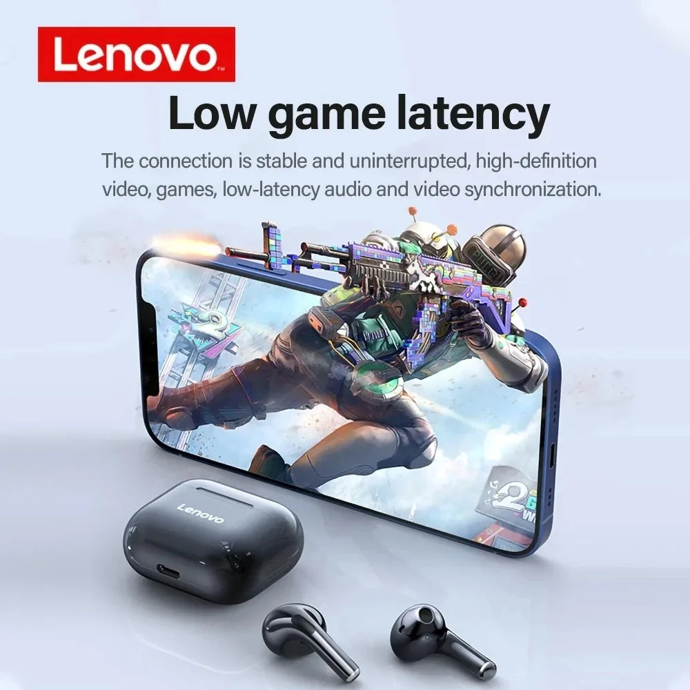 New Lenovo LP40 Earphones TWS Wireless Bluetooth Earbuds Bass Touch Control Stereo Noise Reduction Long Standby Original