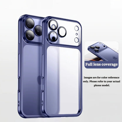 Luxury Plating Clear Phone Case For iPhone 17 14 15 13 16 Pro Max Hard Cases For iPhone17 Pro Max 16Pro Shockproof Matt Cover