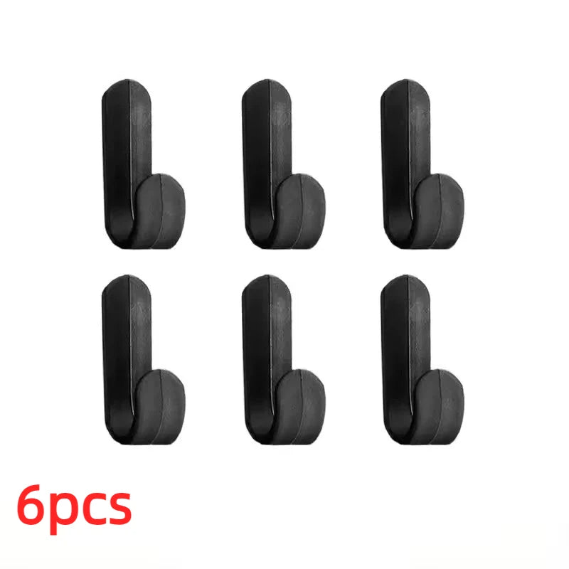 6Pcs No-Drill Adhesive Hook  J-Shaped Hook Household Traceless Door-Back Adhesive Hook Key Hook