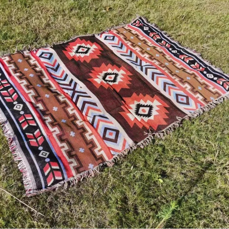 Classic Bohemian Style Outdoor Camping Blanket Sofa Cover Multifunctional Thread Blanket