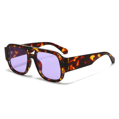 Protective Glasses 1/4 Sets Large Frame Double Bridges Square Sun Glasses Women Candy Color Men Eyeglasses Outdoor Sports Shades